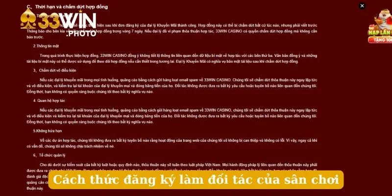 Cách thức đăng ký làm đối tác của sân chơi