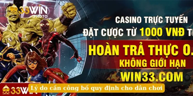 Lý do cần công bố quy định cho dân chơi