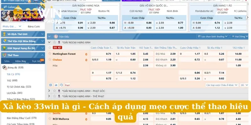 Xả Kèo 33win Là Gì - Cách Áp Dụng Mẹo Cược Thể Thao Hiệu Quả